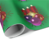 Farbenfrohe Weihnachtskerzen Geschenkpapier (Rolleneckpunkt)