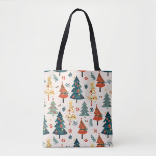Farbenfrohe Weihnachtskiefern Bäume Nahtloses Must Tasche