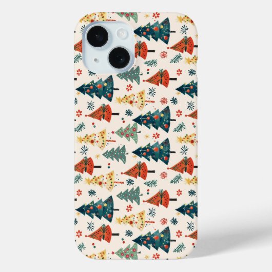 Farbenfrohe Weihnachtskiefern nahtloses Muster Case-Mate iPhone Hülle (Rückseite)
