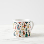 Farbenfrohe Weihnachtskiefern Nahtloses Muster Espressotasse (Vorderseite Rechts)