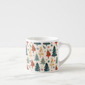 Farbenfrohe Weihnachtskiefern Nahtloses Muster Espressotasse (Rechts)