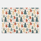 Farbenfrohe Weihnachtskiefern Nahtloses Muster Geschenkpapier Set (Vorderseite 2)
