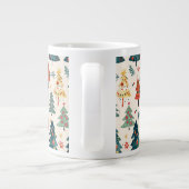 Farbenfrohe Weihnachtskiefern Nahtloses Muster Jumbo-Tasse (Rückseite)