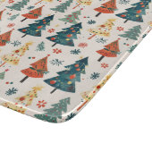 Farbenfrohe Weihnachtskiefern Nahtloses Muster Schneidebrett (Ecke)