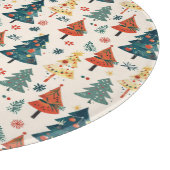 Farbenfrohe Weihnachtskiefern Nahtloses Muster Schneidebrett (Ecke)