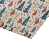 Farbenfrohe Weihnachtskiefern Nahtloses Muster Schneidebrett (Ecke)