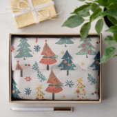 Farbenfrohe Weihnachtskiefern Nahtloses Muster Seidenpapier (Geschenk)