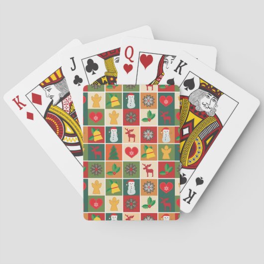Farbenfrohe Weihnachtskollektion Spielkarten (Rückseite)