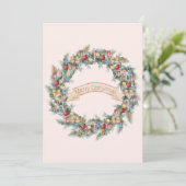 Farbenfrohe Weihnachtskranz Weihnachtskarte Feiertagskarte (Stehend Vorderseite)