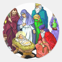 Farbenfrohe Weihnachtskrippe