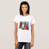Farbenfrohe Weihnachtskrippe T-Shirt (Vorne ganz)