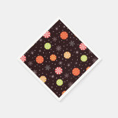 Farbenfrohe Weihnachtskuchen mit Schneeflocke Serviette (Ecke)