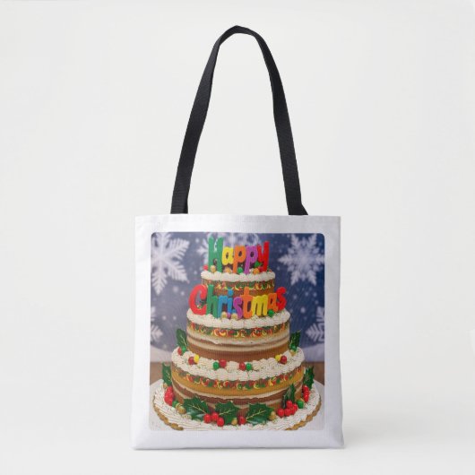 Farbenfrohe Weihnachtskuchen Tote Tasche (Vorderseite)