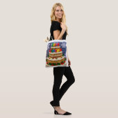 Farbenfrohe Weihnachtskuchen Tote Tasche (Am Model)