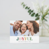 Farbenfrohe Weihnachtslandschaft Foto Feiertagspostkarte (Stehend Vorderseite)