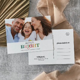 Farbenfrohe Weihnachtslandschaft Foto Feiertagspostkarte