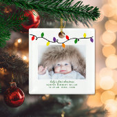Farbenfrohe Weihnachtsleuchten des Babys Keramikornament