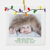 Farbenfrohe Weihnachtsleuchten des Babys Keramikornament (Vorderseite)