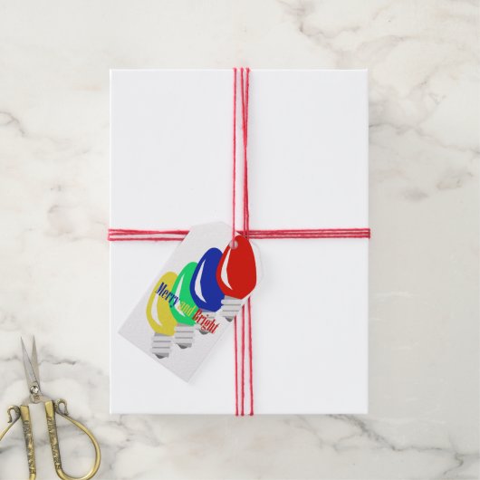 Farbenfrohe Weihnachtsleuchten - Geschenktasten Geschenkanhänger (Mit Garn)