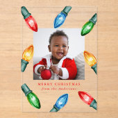 Farbenfrohe Weihnachtslichter Akropolis Foto Acryleinladungen (Vorderseite)