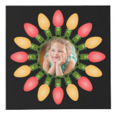 Farbenfrohe Weihnachtslichter Grafischer Foto Cube Würfel (Vorderseite)