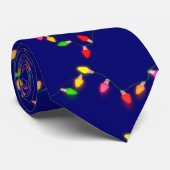 Farbenfrohe Weihnachtslichter   Krawatte (Gerollt)