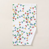 Farbenfrohe Weihnachtslichtmuster Badhandtuch Set (Handtuch)