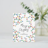 Farbenfrohe Weihnachtslichtmuster Feiertagspostkarte (Stehend Vorderseite)