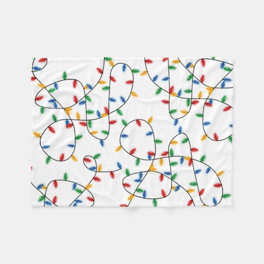 Farbenfrohe Weihnachtslichtmuster Fleecedecke (Vorderseite (Horizontal))