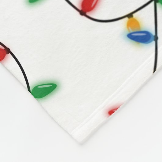 Farbenfrohe Weihnachtslichtmuster Fleecedecke (Ecke)