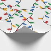 Farbenfrohe Weihnachtslichtmuster Geschenkpapier (Ecke)