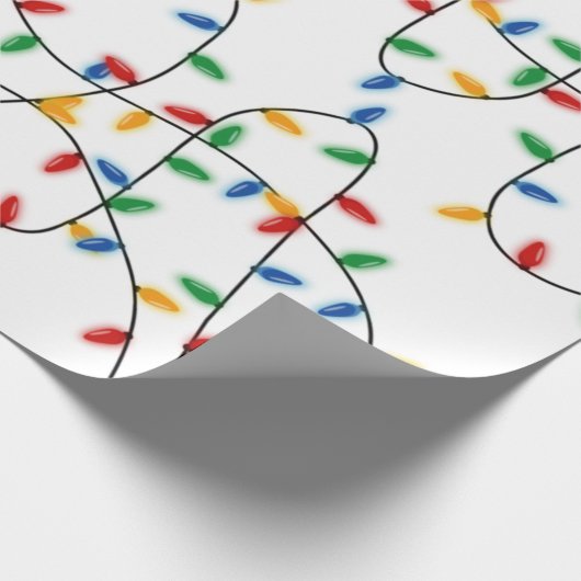 Farbenfrohe Weihnachtslichtmuster Geschenkpapier (Ecke)