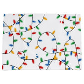 Farbenfrohe Weihnachtslichtmuster Große Geschenktüte (Vorderseite)