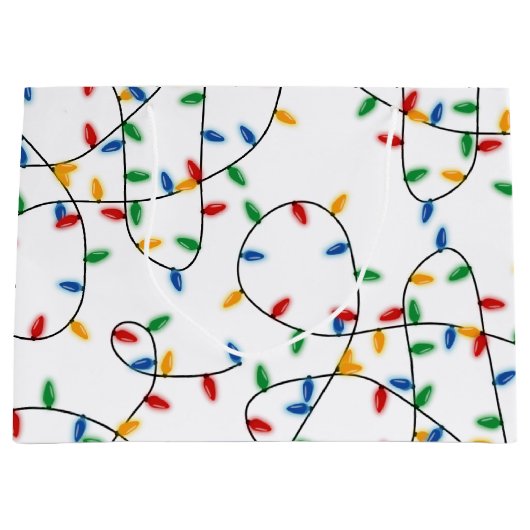 Farbenfrohe Weihnachtslichtmuster Große Geschenktüte (Vorderseite)