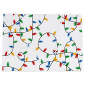 Farbenfrohe Weihnachtslichtmuster Große Geschenktüte (Rückseite)