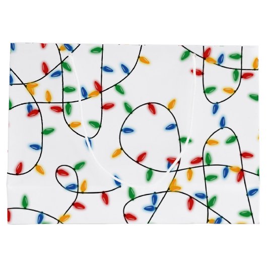 Farbenfrohe Weihnachtslichtmuster Große Geschenktüte (Rückseite)