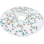 Farbenfrohe Weihnachtslichtmuster Polyester Weihnachtsbaumdecke (Schrägansicht)