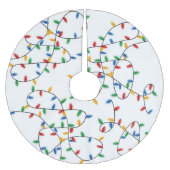 Farbenfrohe Weihnachtslichtmuster Polyester Weihnachtsbaumdecke (Vorderseite)