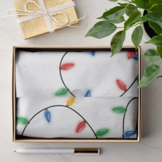 Farbenfrohe Weihnachtslichtmuster Seidenpapier (Geschenk)