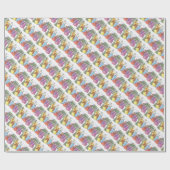 Farbenfrohe Weihnachtslieder Geschenkpapier (Flach)