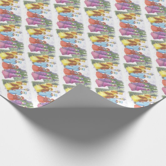 Farbenfrohe Weihnachtslieder Geschenkpapier (Ecke)