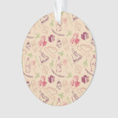 Farbenfrohe Weihnachtslieder Ornament (Vorderseite)