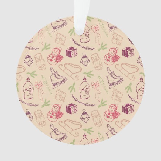Farbenfrohe Weihnachtslieder Ornament (Vorderseite)