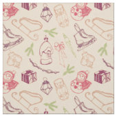 Farbenfrohe Weihnachtslieder Stoff (Muster)