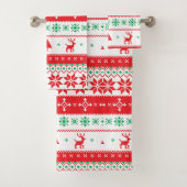 Farbenfrohe Weihnachtsmuster Badhandtuch Set (Insitu)