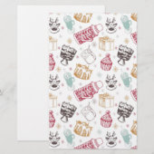 Farbenfrohe Weihnachtsmuster Briefpapier (Vorne/Hinten)