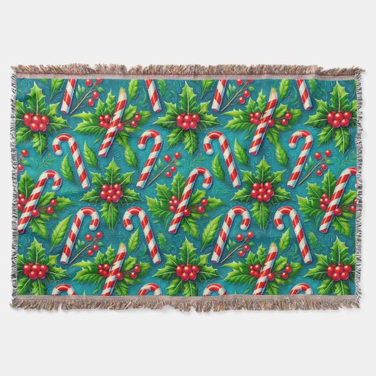 Farbenfrohe Weihnachtsmuster Decke (Vorderseite)