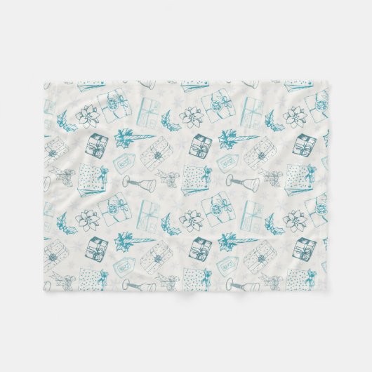 Farbenfrohe Weihnachtsmuster Fleecedecke (Vorderseite (Horizontal))