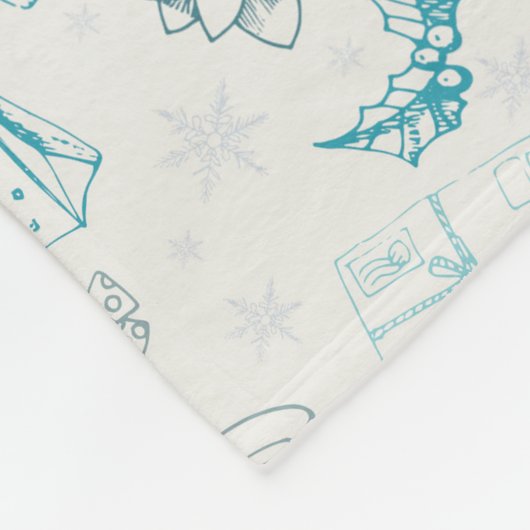 Farbenfrohe Weihnachtsmuster Fleecedecke (Ecke)