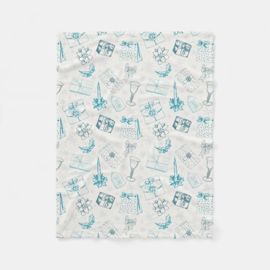 Farbenfrohe Weihnachtsmuster Fleecedecke (Vorderseite)